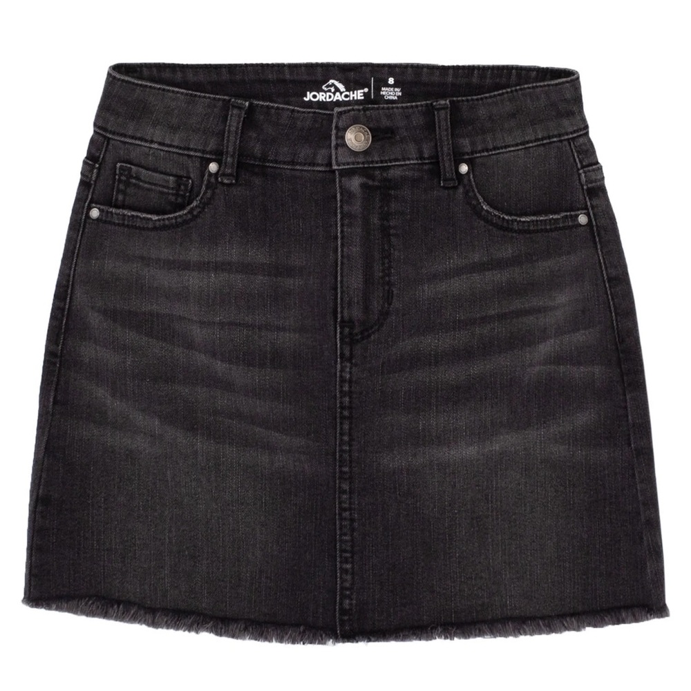 Black Mini Denim Skirt Casual Night Out